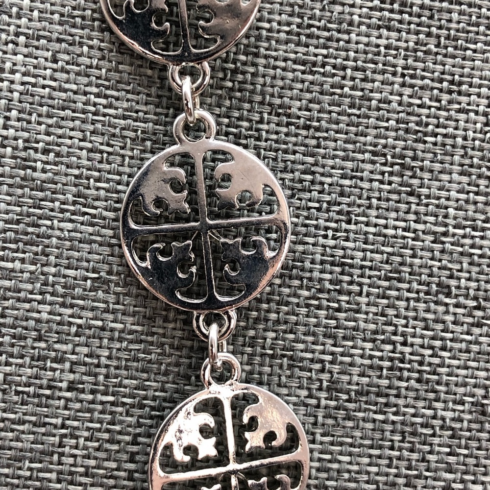 Tory Burch Signature Link Disc Logo Necklace
